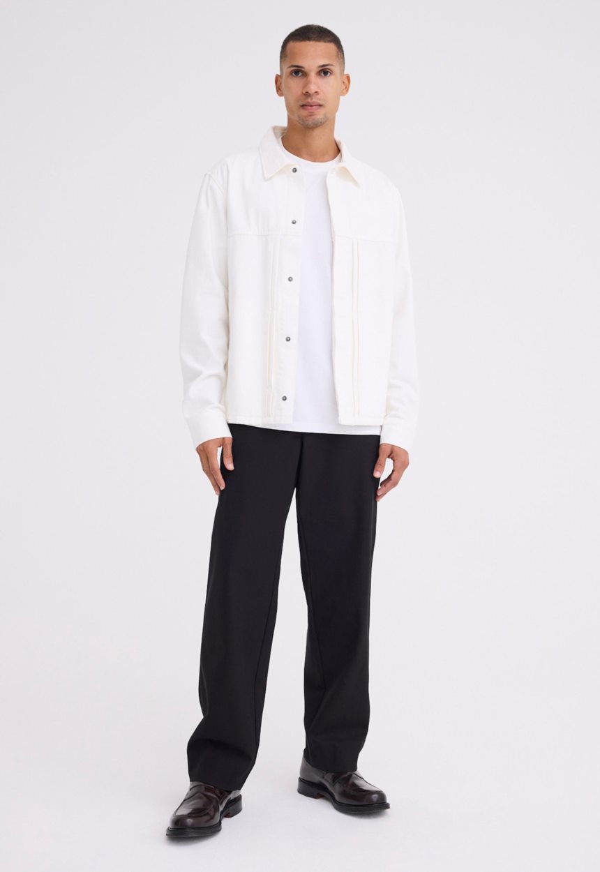 Jac + Jack Damien Pleated Denim Jacket - White